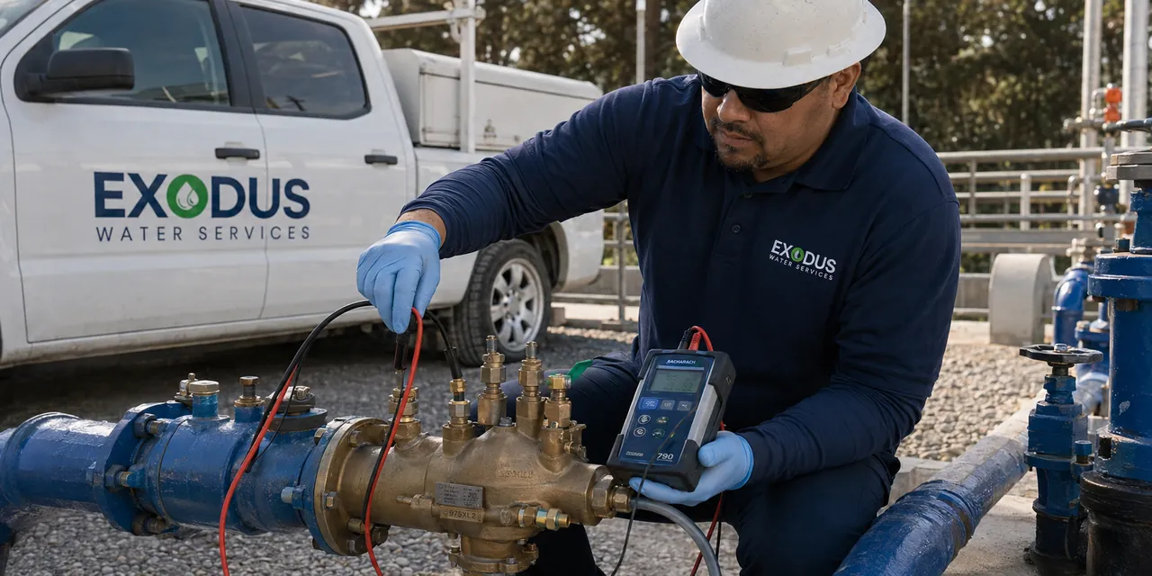 Certified backflow testing by Exodus Water Services